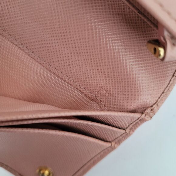 PRADA Saffiano Wallet Clutch Large Light Pink Bow Envelope Large Logo Fair Box - Picture 7 of 12